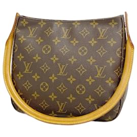 Louis Vuitton-Bolsa de Ombro Louis Vuitton Monogram Looping MM-Marrom