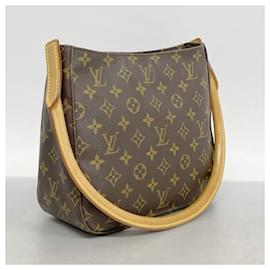 Louis Vuitton-Bolsa de Ombro Louis Vuitton Monogram Looping MM-Marrom
