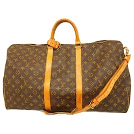 Louis Vuitton-Bolsa Boston Monogram Keepall Bandoulière 55 da Louis Vuitton-Marrom