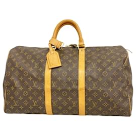 Louis Vuitton-Bolsa Boston Monogram Keepall 50 Louis Vuitton-Marrom