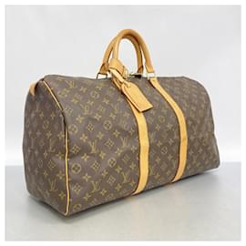 Louis Vuitton-Bolsa Boston Monogram Keepall 50 Louis Vuitton-Marrom