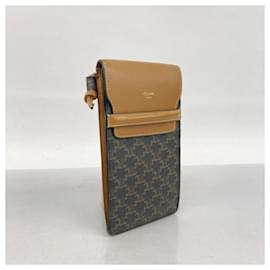 Céline-Celine Shoulder Bag Macadam Flap Mobile Pouch-Brown,Black