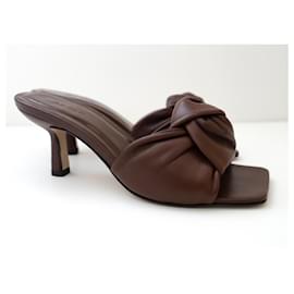 By Far-Mules Sandales Lana Sombre Marron-Marron