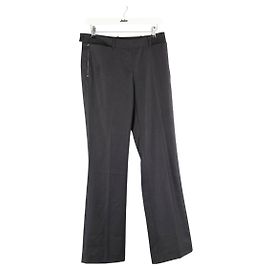 Chanel Pantalones rectos de algodón gris Gris