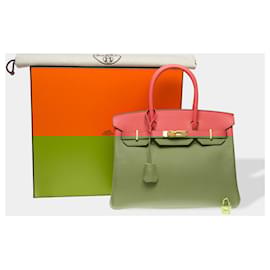 Hermès-HERMES Birkin 30 Bag in Pink Leather - 102592-Pink