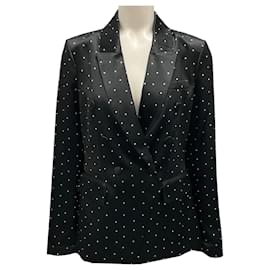 Autre Marque-CAMI NYC Black / White Dot Print Zana Blazer-Black