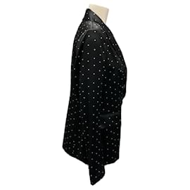 Autre Marque-CAMI NYC Black / White Dot Print Zana Blazer-Black