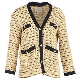 Jaqueta de tweed metálico Maje em algodão amarelo Amarelo Camelo