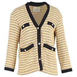 Maje-Maje Metallic Tweed Jacket in Yellow Cotton-Yellow,Camel