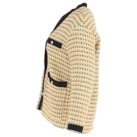 Maje-Maje Metallic Tweed Jacket in Yellow Cotton-Yellow,Camel
