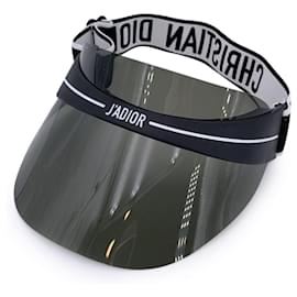 Dior-Christian Black and White Club1 0H3 Adjustable Visor Hat-Black