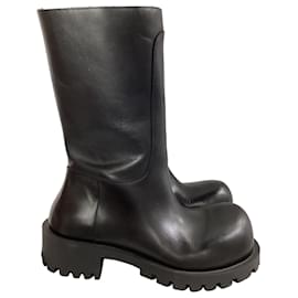 Balenciaga-Balenciaga Hummer Boots in Black Leather-Black
