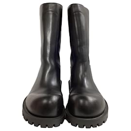 Balenciaga-Balenciaga Hummer Boots in Black Leather-Black