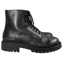 Autre Marque- Common Projects Ankle Combat Boots in Black Leather-Black