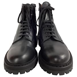 Autre Marque- Common Projects Ankle Combat Boots in Black Leather-Black