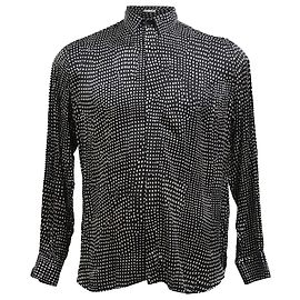 Camicia Pointillismo Saint Laurent in seta nera Altro
