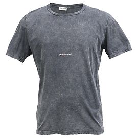 Camiseta Saint Laurent Logo Rive Gauche en algodón gris Gris