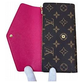 Louis Vuitton-Carteira Louis Vuitton Monogram Sarah Love Lock M64117-Marrom