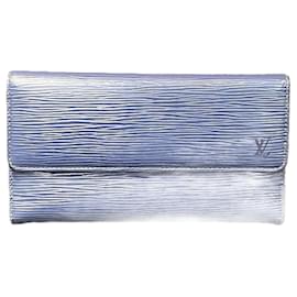 Louis Vuitton-Carteira longa em couro Epi Louis Vuitton M63385-Azul