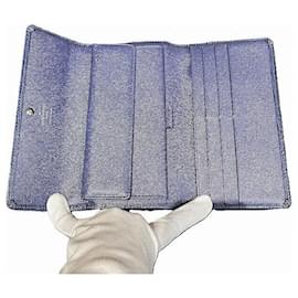 Louis Vuitton-Carteira longa em couro Epi Louis Vuitton M63385-Azul