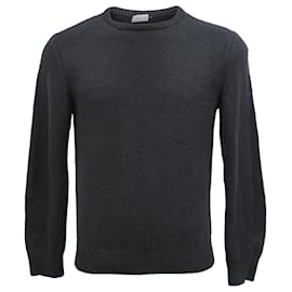 Saint Laurent- Saint Laurent Knitted Crewneck Sweater in Black Wool-Black