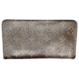 Louis Vuitton-Carteira com zíper Monogram Louis Vuitton M61727-Marrom
