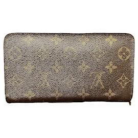 Louis Vuitton-Carteira com zíper Monogram Louis Vuitton M61727-Marrom