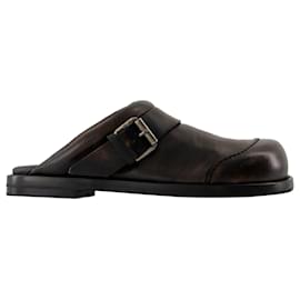 Acne-Buckle Mules - Acne Studios - Leather - Brown-Brown