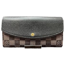 Louis Vuitton-Carteira Normandy Damier Louis Vuitton-Marrom