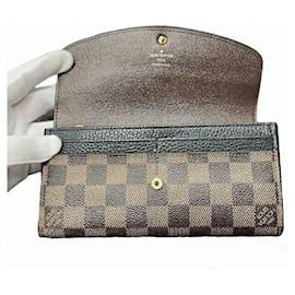 Louis Vuitton-Carteira Normandy Damier Louis Vuitton-Marrom