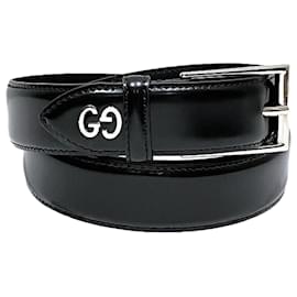 Gucci-Gucci Leather Double G Belt 474313-Black