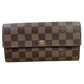 Louis Vuitton-Carteira Sarah Damier Louis Vuitton N61734-Marrom