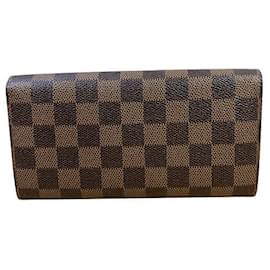 Louis Vuitton-Carteira Sarah Damier Louis Vuitton N61734-Marrom