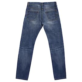 Dior-Dior Slim Fit Washed Jeans in Blue Cotton Denim-Blue