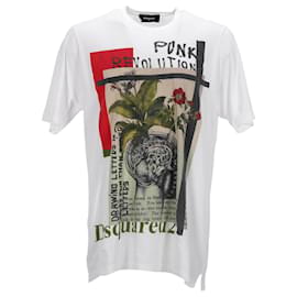 Dsquared2-T-shirt imprimé Dsquared2 en coton blanc-Autre