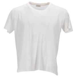 Saint Laurent-Saint Laurent 1971 Back Logo Embroidered Jersey T-shirt In White Cottton-White