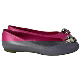 Alexander Mcqueen-Alexander McQueenSkull City Ballet Flats in Pink Leather -Pink