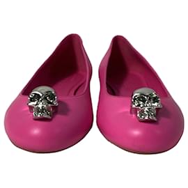 Alexander Mcqueen-Alexander McQueenSkull City Ballet Flats in Pink Leather -Pink