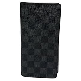 Louis Vuitton-Carteira longa Damier Graphite Louis Vuitton N62665-Preto
