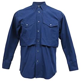 Alexander Mcqueen-Alexander McQueen Layered Shirt in Blue Cotton-Blue