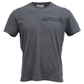Camiseta de algodón gris con cinta de logo Alexander McQueen Gris