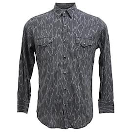 Saint Laurent-Chemise Western Ikat Saint Laurent 2017 en coton noir-Noir