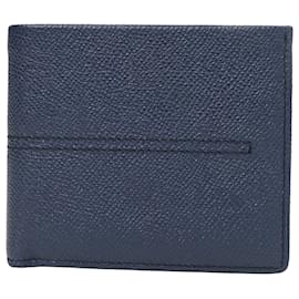 Tod's-Tod's Bifold Wallet in Navy Blue Saffiano Leather-Blue,Navy blue