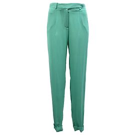 Calças Loro Piana em seda verde Verde