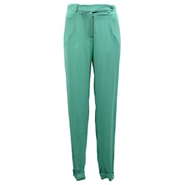Loro Piana-Loro Piana Trousers in Green Silk-Green