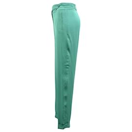 Loro Piana-Loro Piana Trousers in Green Silk-Green