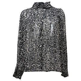 Camicia a maniche lunghe stampata Ba&sh Amelia in viscosa nera Altro