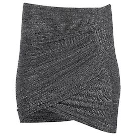 Iro Brendal Drapierte Metallic Strick Minirock aus silbernem Polyester Silber Metallisch