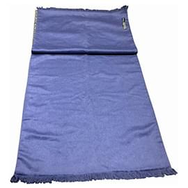 Hermès-Hermes Angora Silk Scarf-Blue