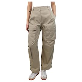 Brunello Cucinelli-Beige pleated cargo trousers - size UK 8-Other